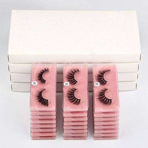 Mink Eye Lashes Wholesale 20/30/40/100 PCS Mink Fluffy Fake Eyelashes