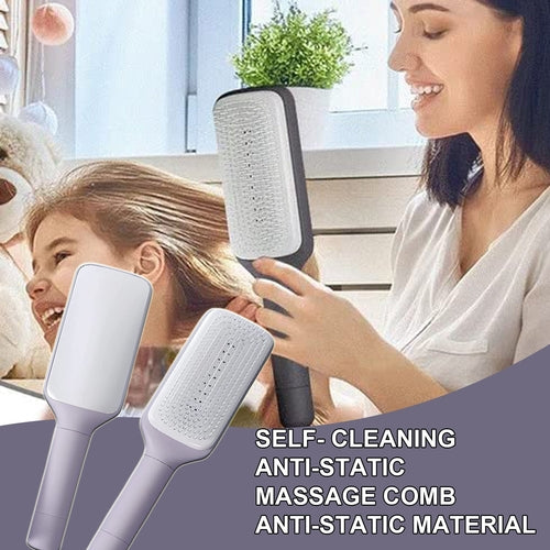 4 In 1 Self Cleaning Hair Brush New Self-Cleaning Anti-Static Massage