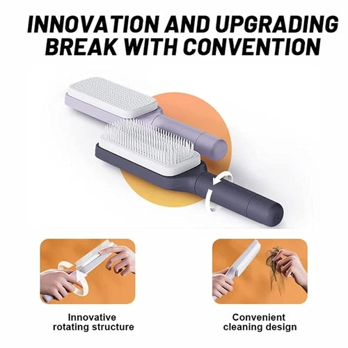 4 In 1 Self Cleaning Hair Brush New Self-Cleaning Anti-Static Massage