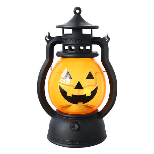 Halloween Vintage Hanging Oil Lamp Electronic Candle Pumpkin Light 4
