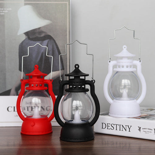 Halloween Vintage Hanging Oil Lamp Electronic Candle Pumpkin Light 4