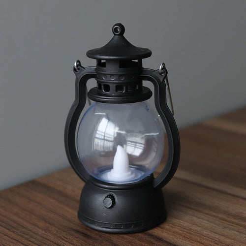 Halloween Vintage Hanging Oil Lamp Electronic Candle Pumpkin Light 4