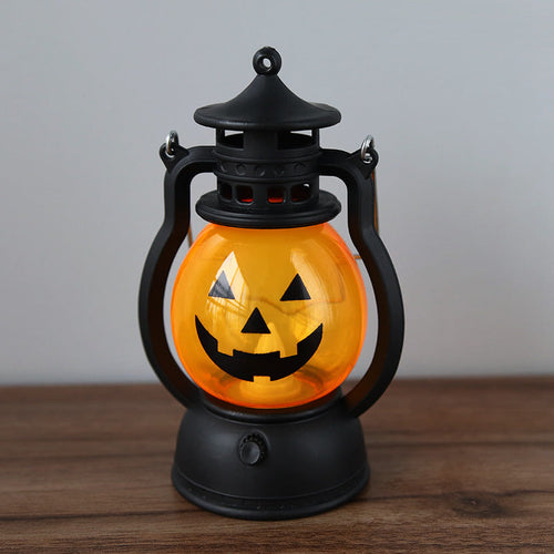 Halloween Vintage Hanging Oil Lamp Electronic Candle Pumpkin Light 4
